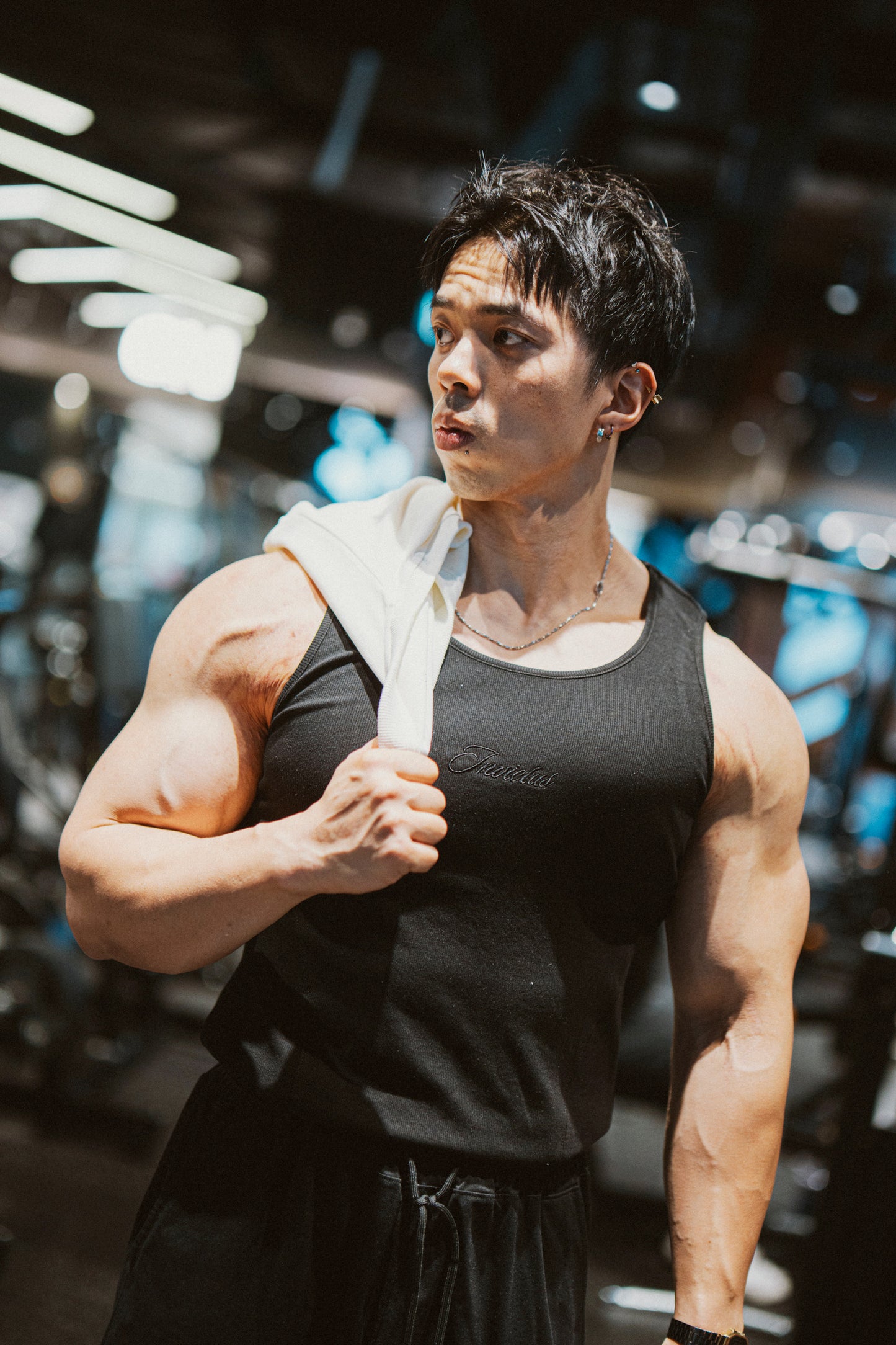 DUALITY RIBBED TANKTOP - BLACK