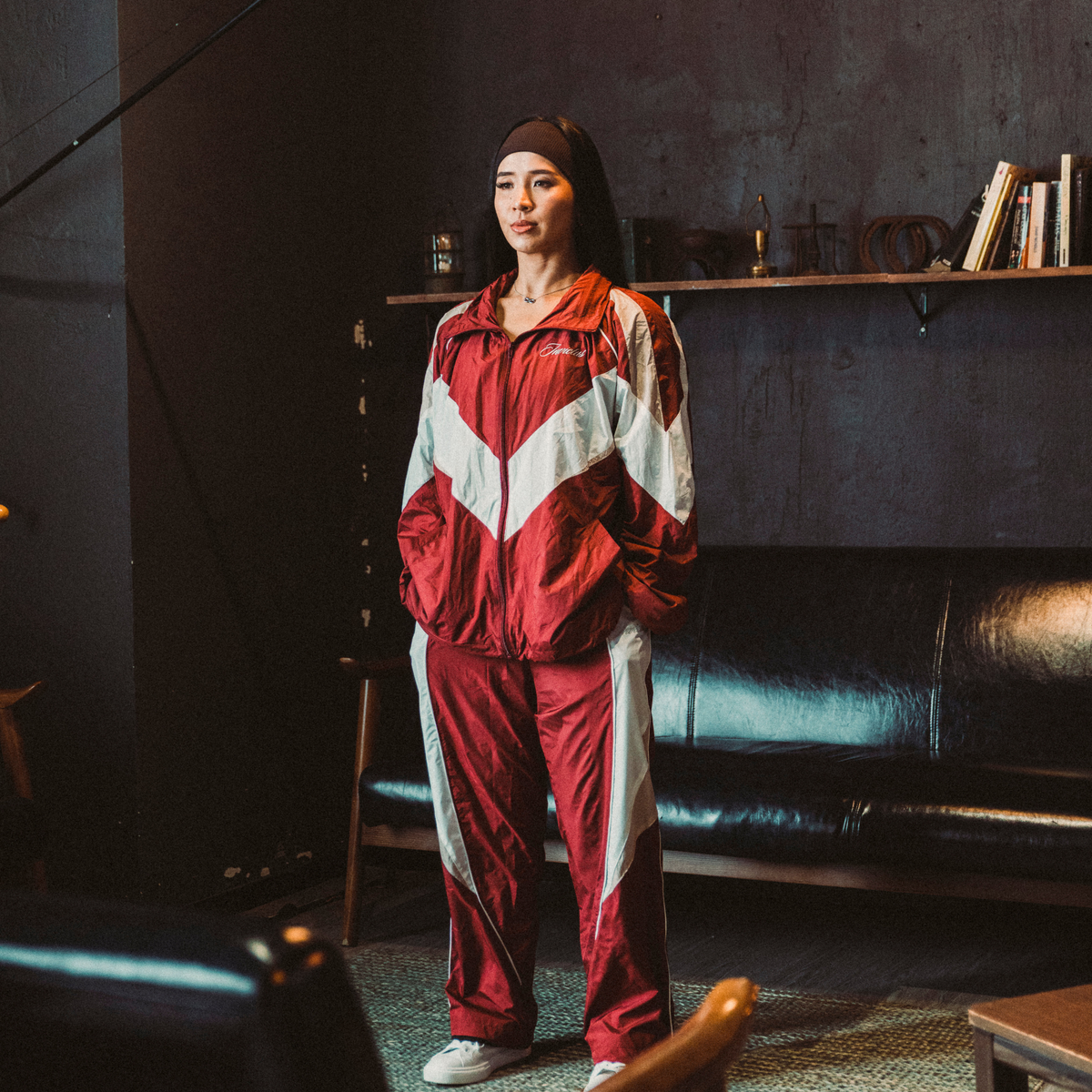 TRACK JACKET - WINE RED