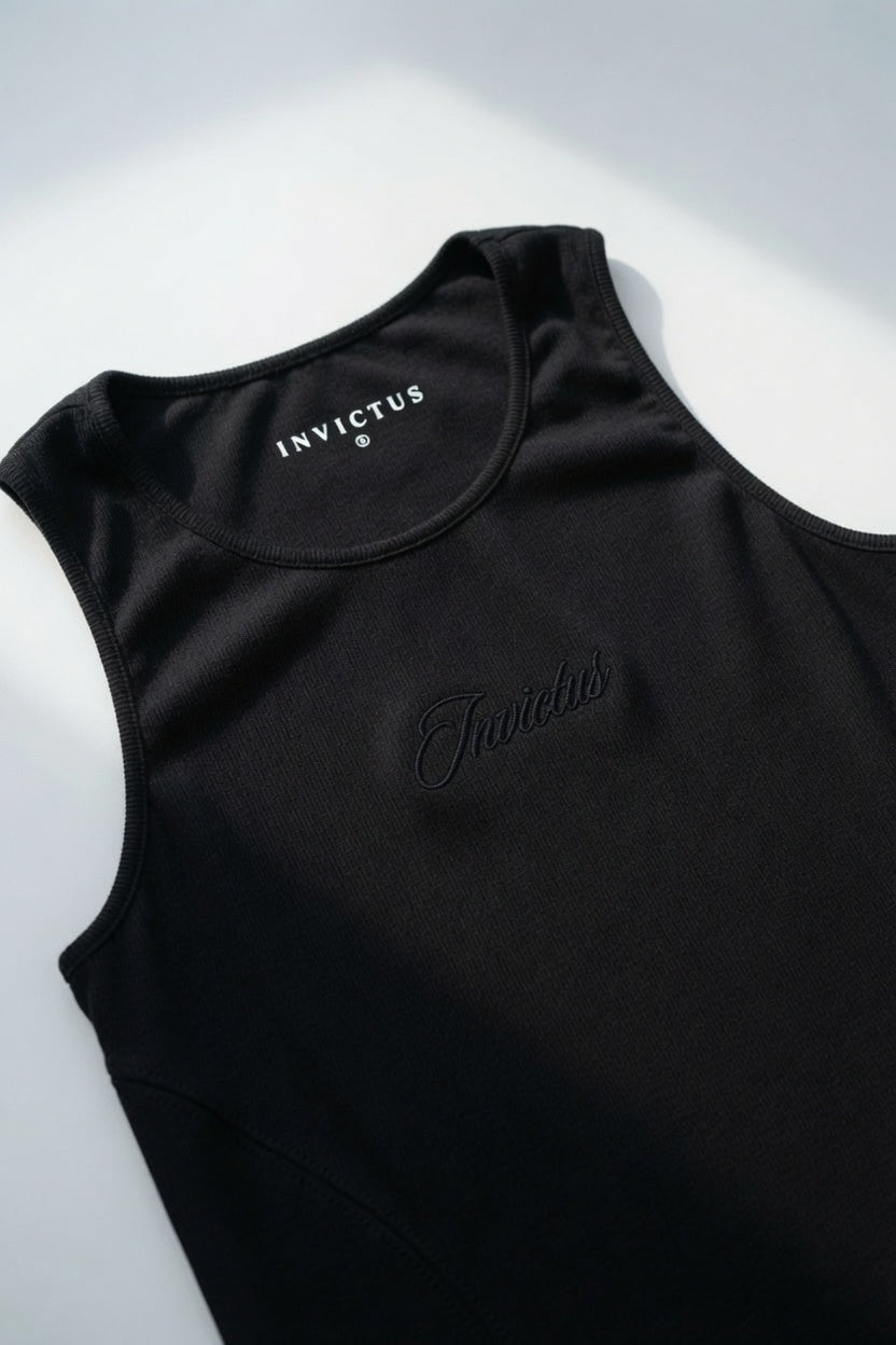 DUALITY RIBBED TANKTOP - BLACK