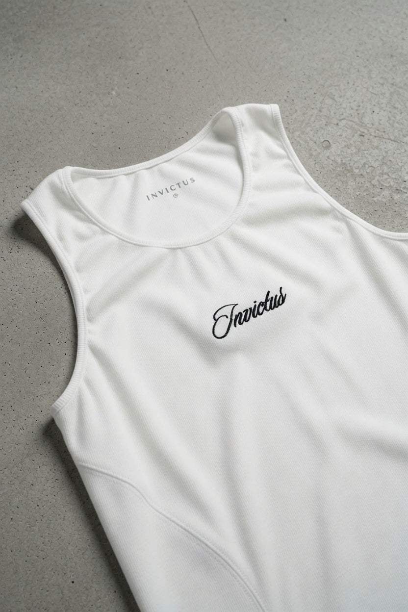 DUALITY RIBBED TANKTOP - WHITE