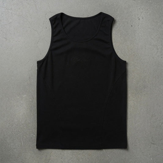 DUALITY RIBBED TANKTOP - BLACK
