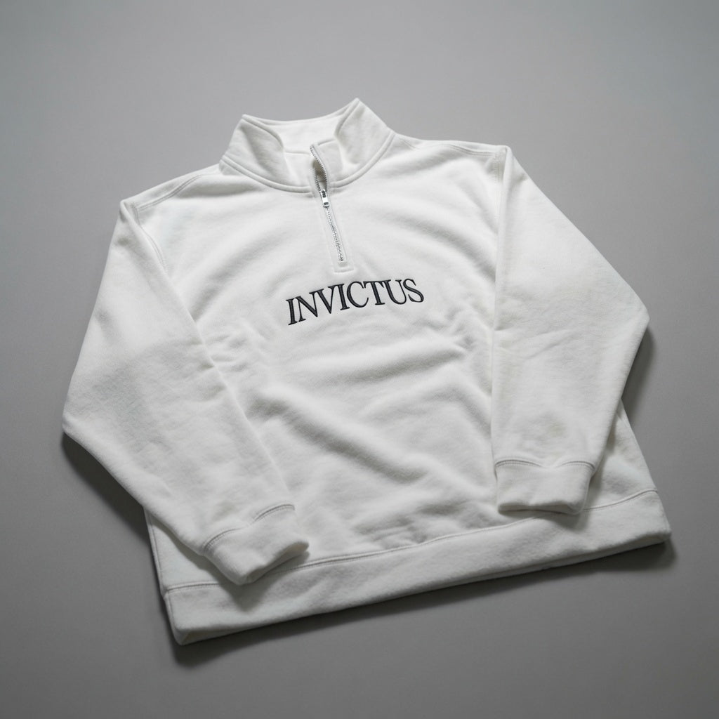 INVICTUS QUARTER ZIP HOODIE - WHITE