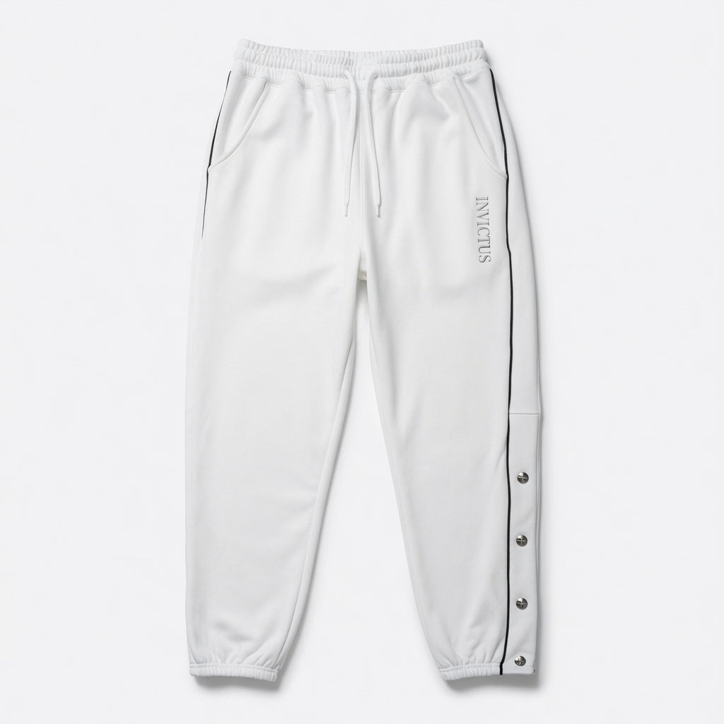 INVICTUS BUTTON SWEATPANTS WHITE